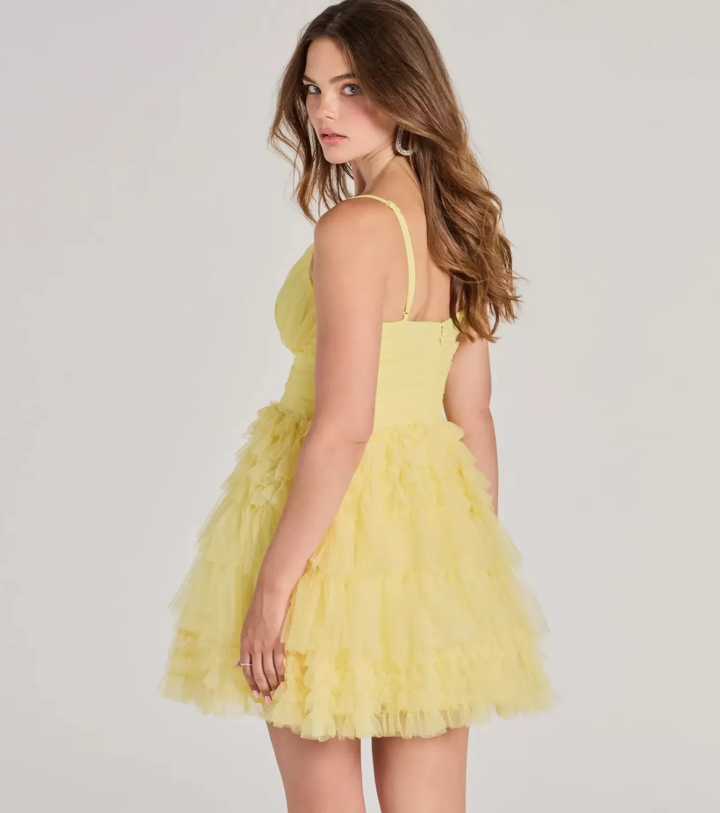 Windsor Katalina V-Neck Ruffle A-Line Party Dress YELLOW Online