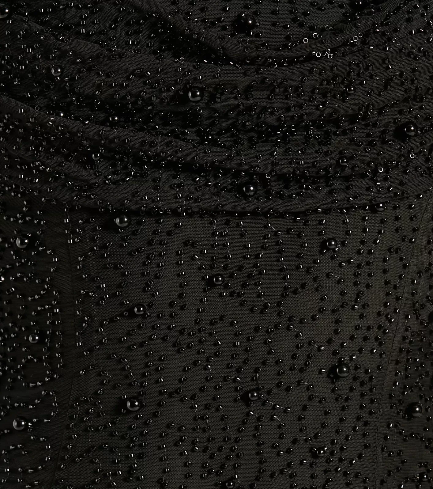 Windsor Klara Cowl Neck Faux Pearl Bead Slim Formal Dress BLACK Best