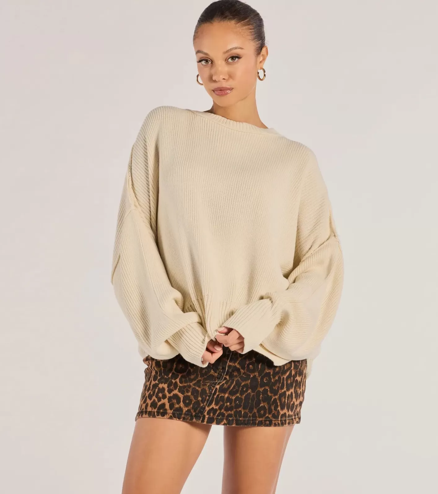 Windsor Knit Perfection Crew Neck Pullover Sweater IVORY Cheap