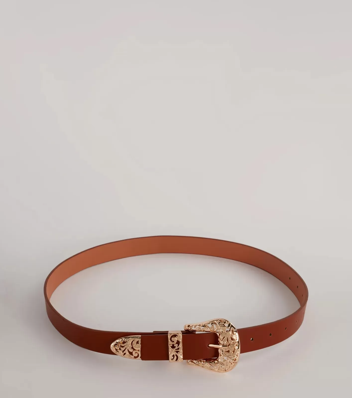 Windsor Let's Ride Western Faux Leather Belt COGNAC Best Sale