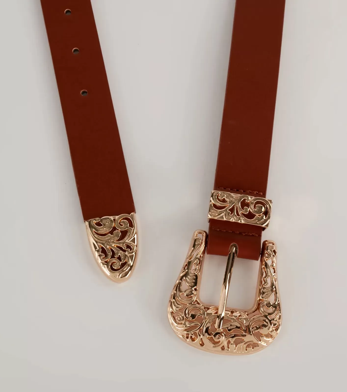 Windsor Let's Ride Western Faux Leather Belt COGNAC Best Sale