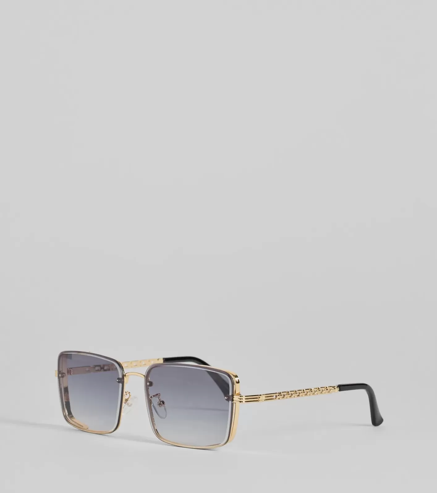 Windsor Living Sleek Square Chain Trim Sunglasses GOLD Cheap