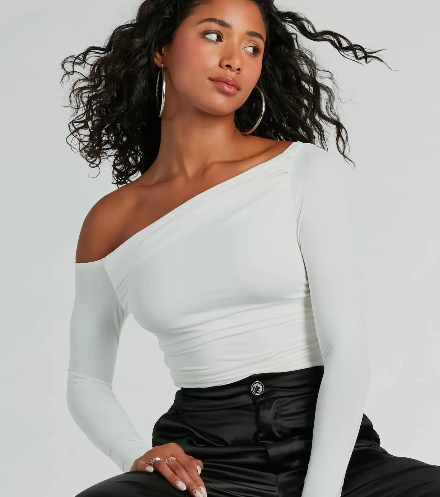 Windsor Looking Flawless Smooth Off-The-Shoulder Top WHITE Sale