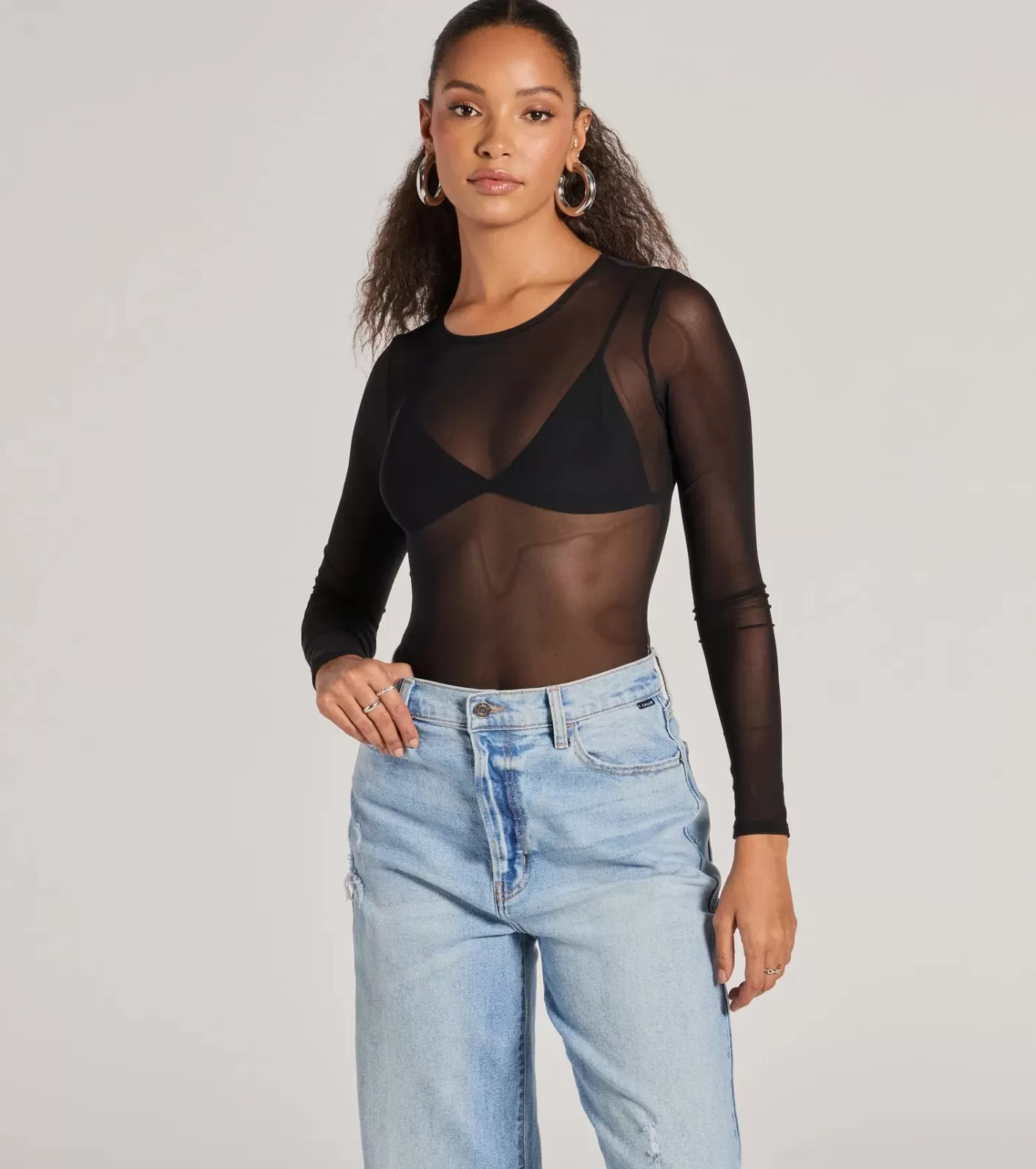 Windsor Love's A Mesh Bodysuit BLACK Outlet