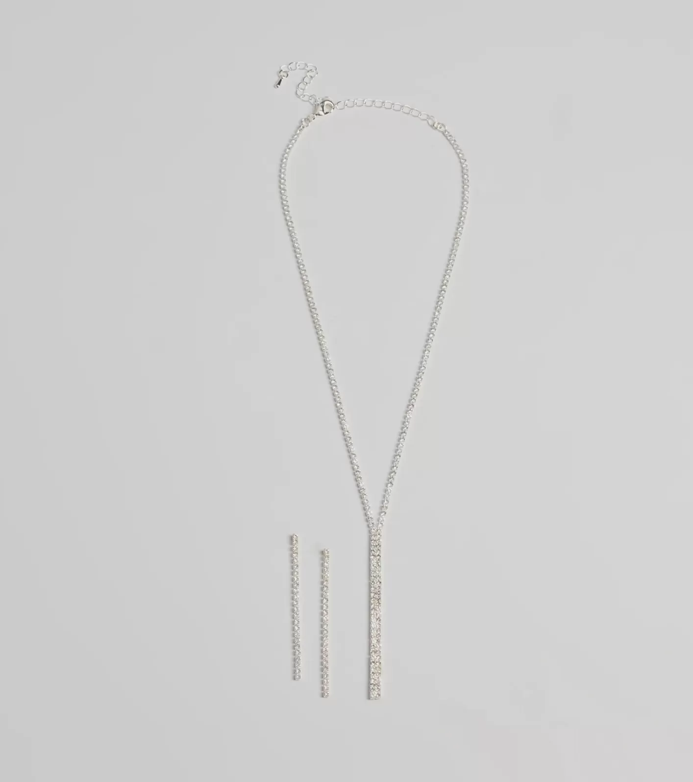 Windsor Luxe Gleam Rhinestone Necklace And Earrings Set SILVER Best