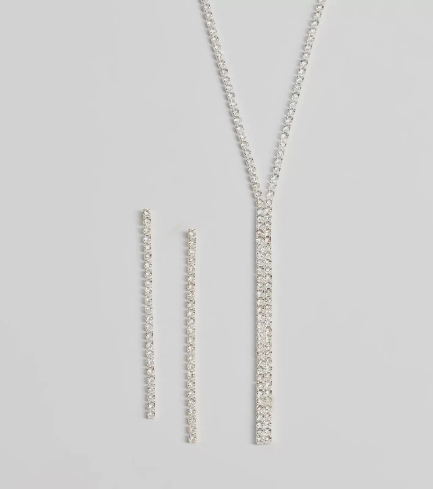 Windsor Luxe Gleam Rhinestone Necklace And Earrings Set SILVER Best