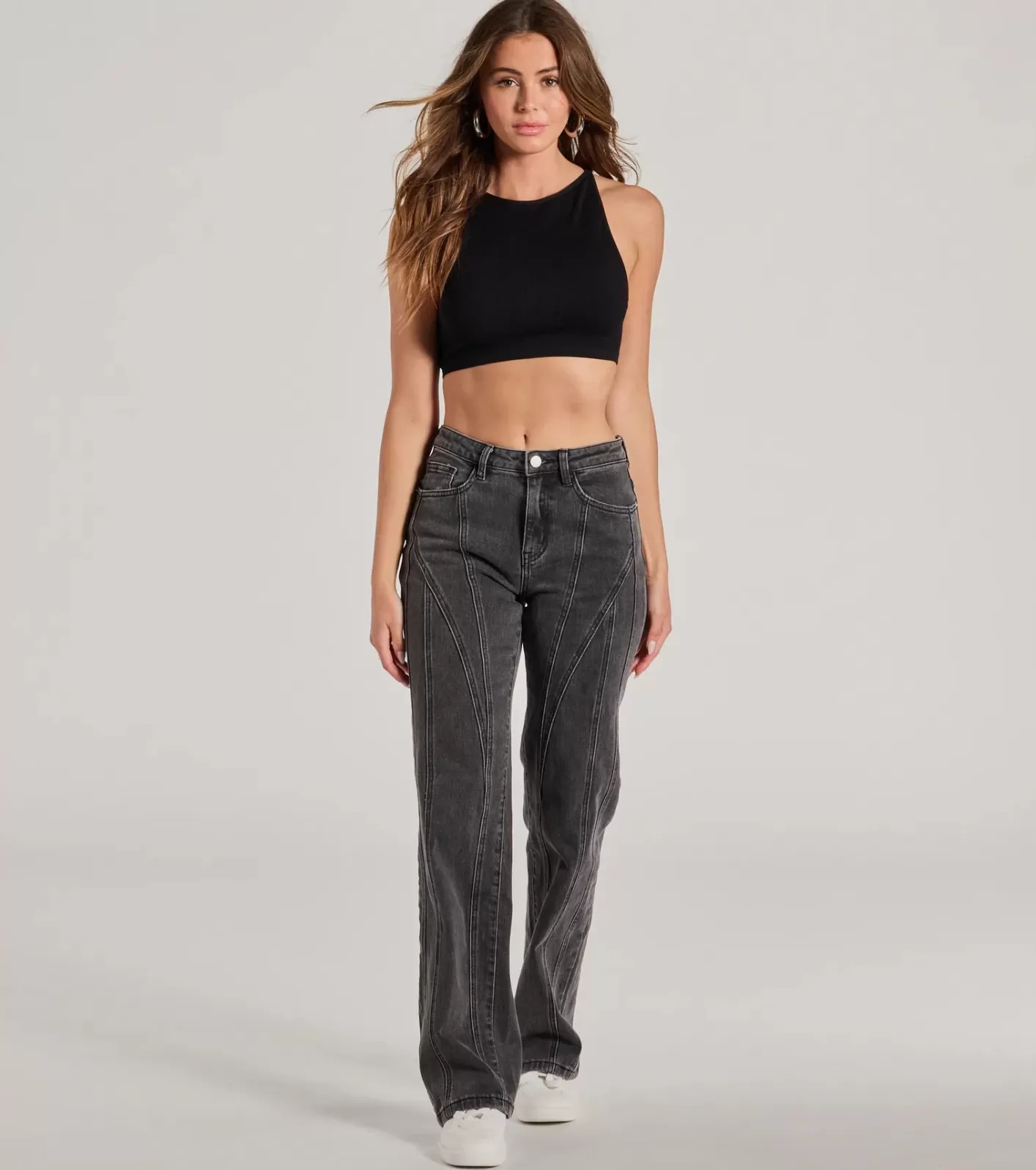 Windsor Make A Seam High-Rise Straight Leg Denim Jeans BLACKDENIM Best