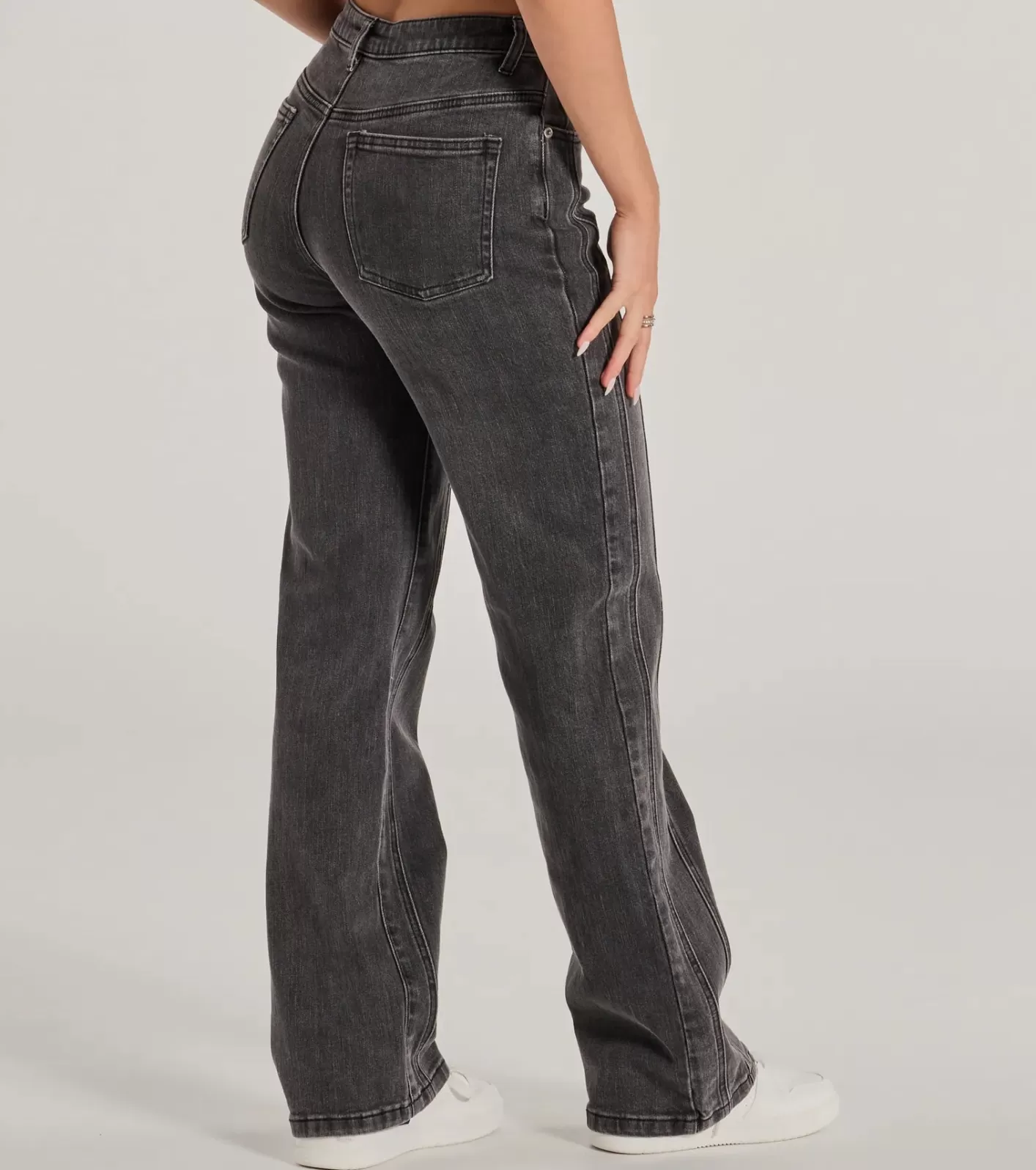 Windsor Make A Seam High-Rise Straight Leg Denim Jeans BLACKDENIM Best