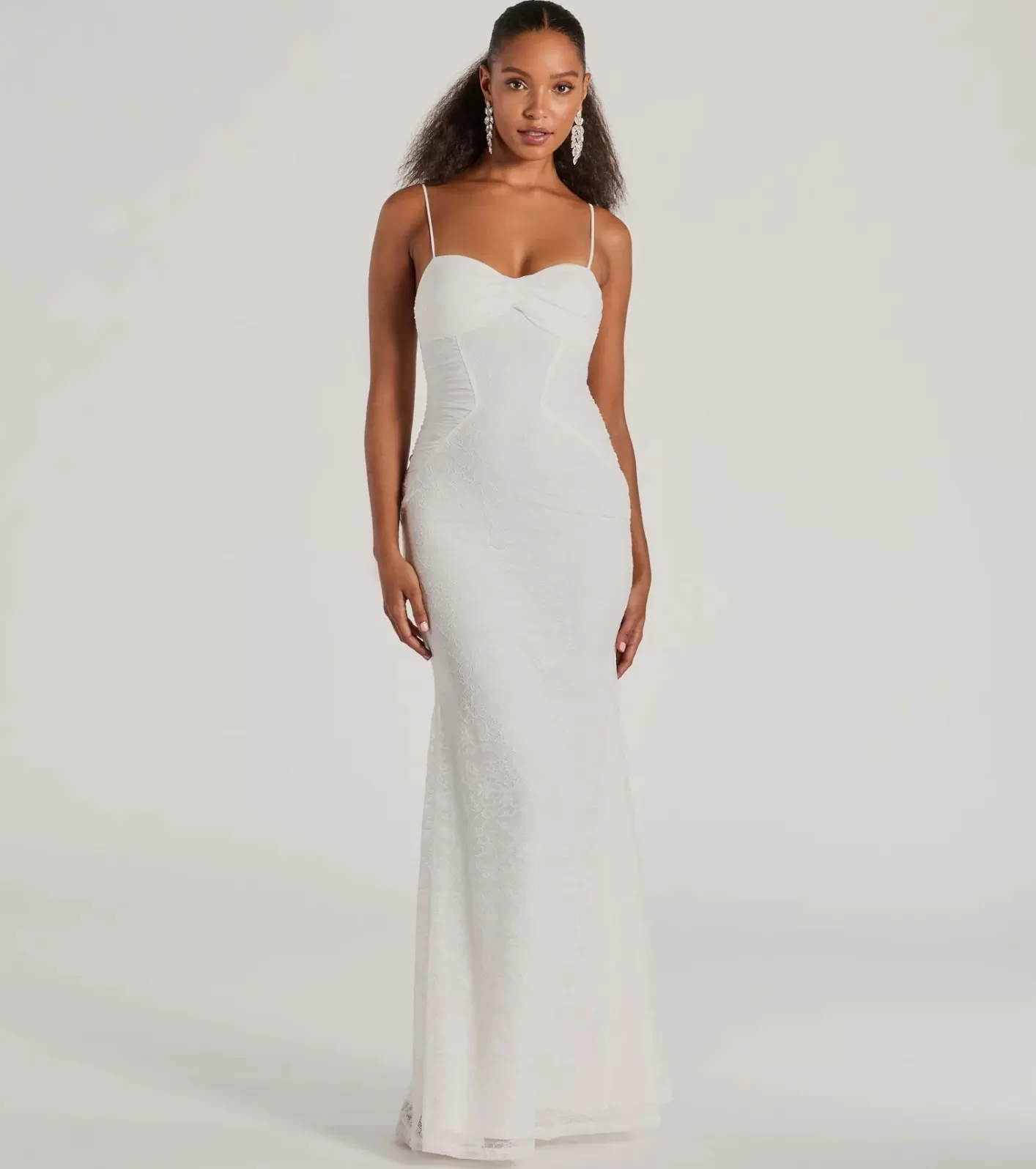 Windsor Meg Sweetheart Mermaid Lace Mesh Formal Dress WHITE Shop