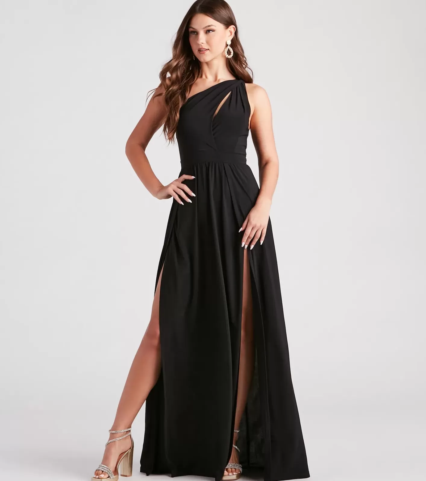 Windsor Melany Formal Dual Slit A-Line Dress BLACK Store