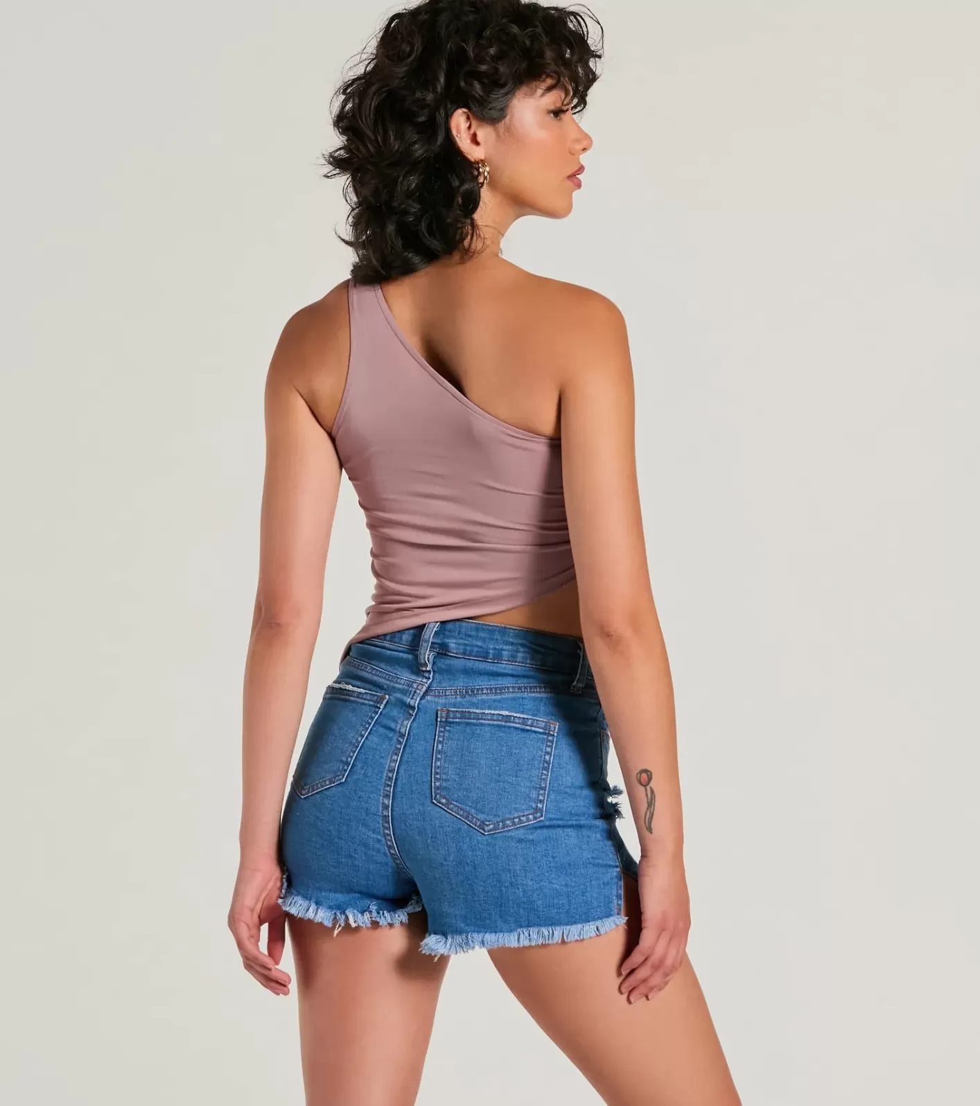 Windsor Mentionable Flirt One-Shoulder Asymmetrical Crop Top PINK Flash Sale