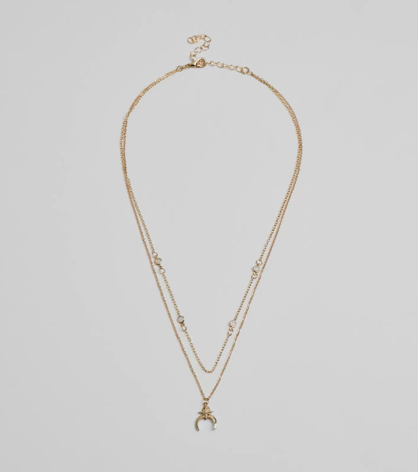 Windsor New Moon Star Charm Layered Necklace GOLD Online
