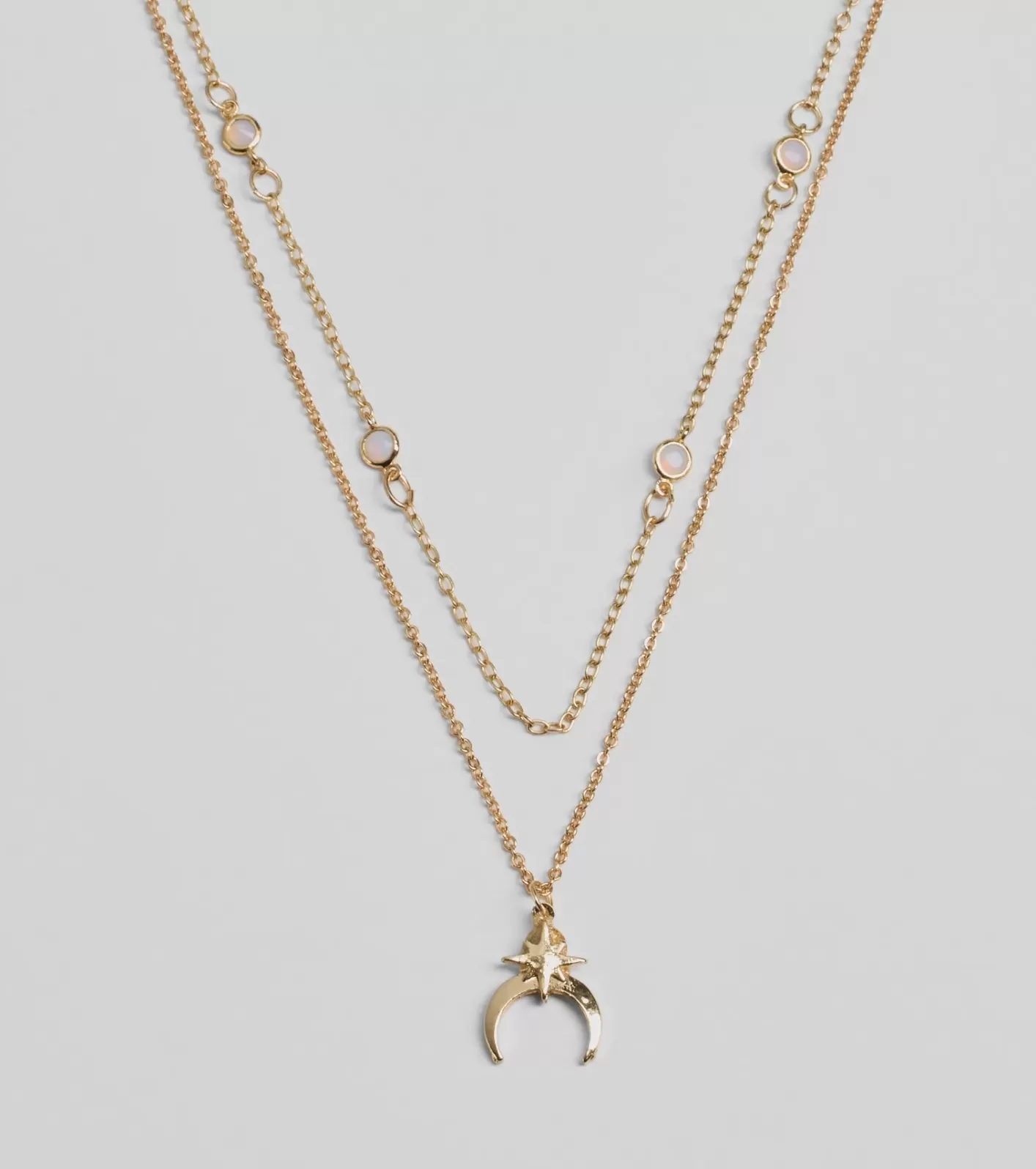 Windsor New Moon Star Charm Layered Necklace GOLD Online