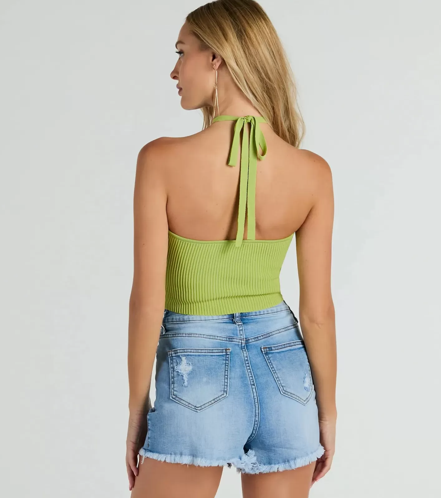 Windsor New You Sweetheart Halter Crop Top CHARTREUSE Online
