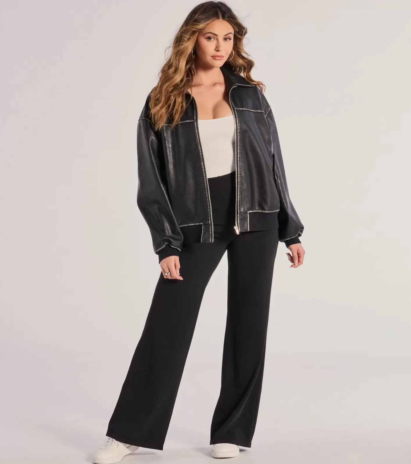 Windsor Nine To Five Straight-Leg Crepe Trouser Pants BLACK Best