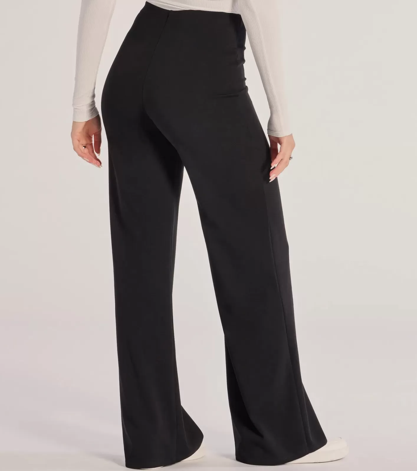 Windsor Nine To Five Straight-Leg Crepe Trouser Pants BLACK Best