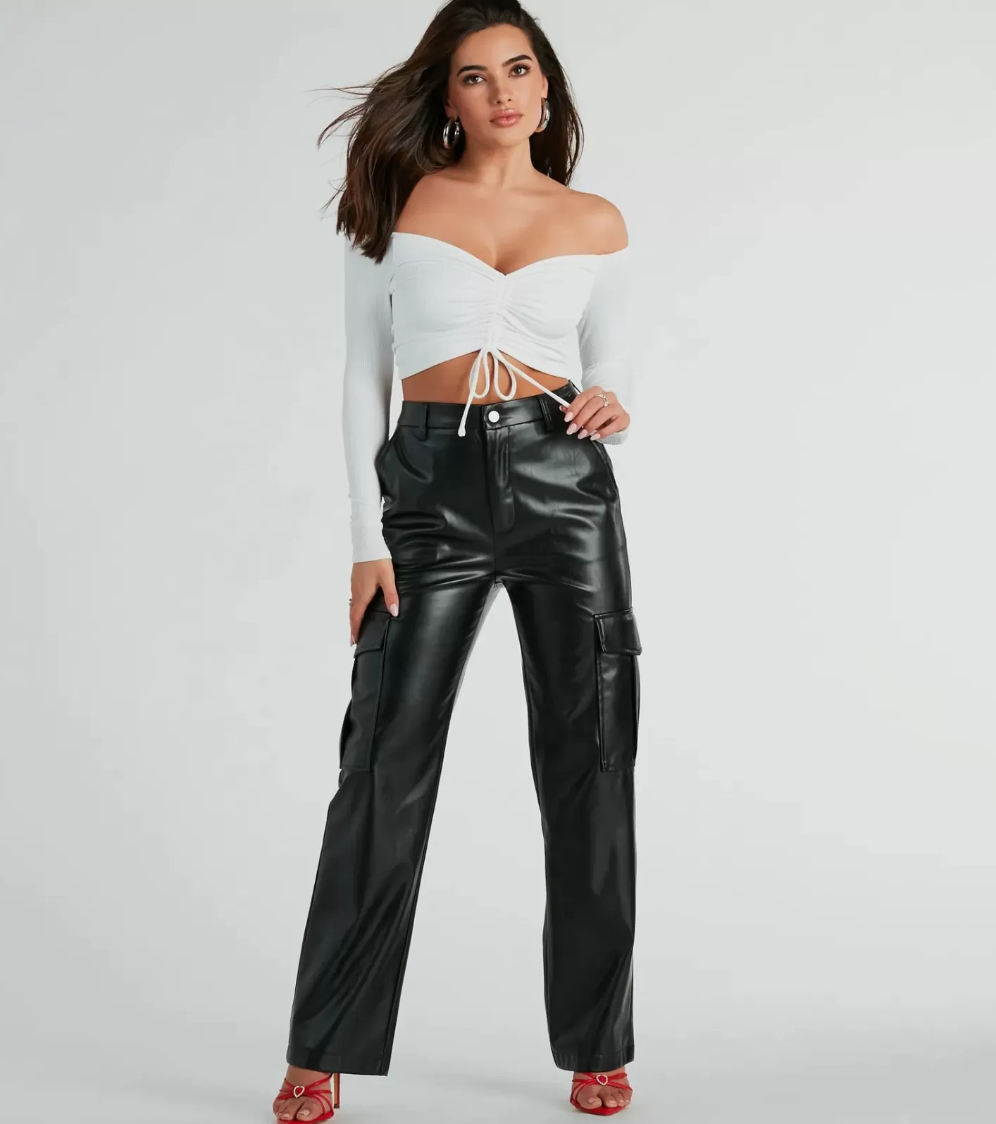 Windsor Nothing Sweeter Off-The-Shoulder Crop Top WHITE Best