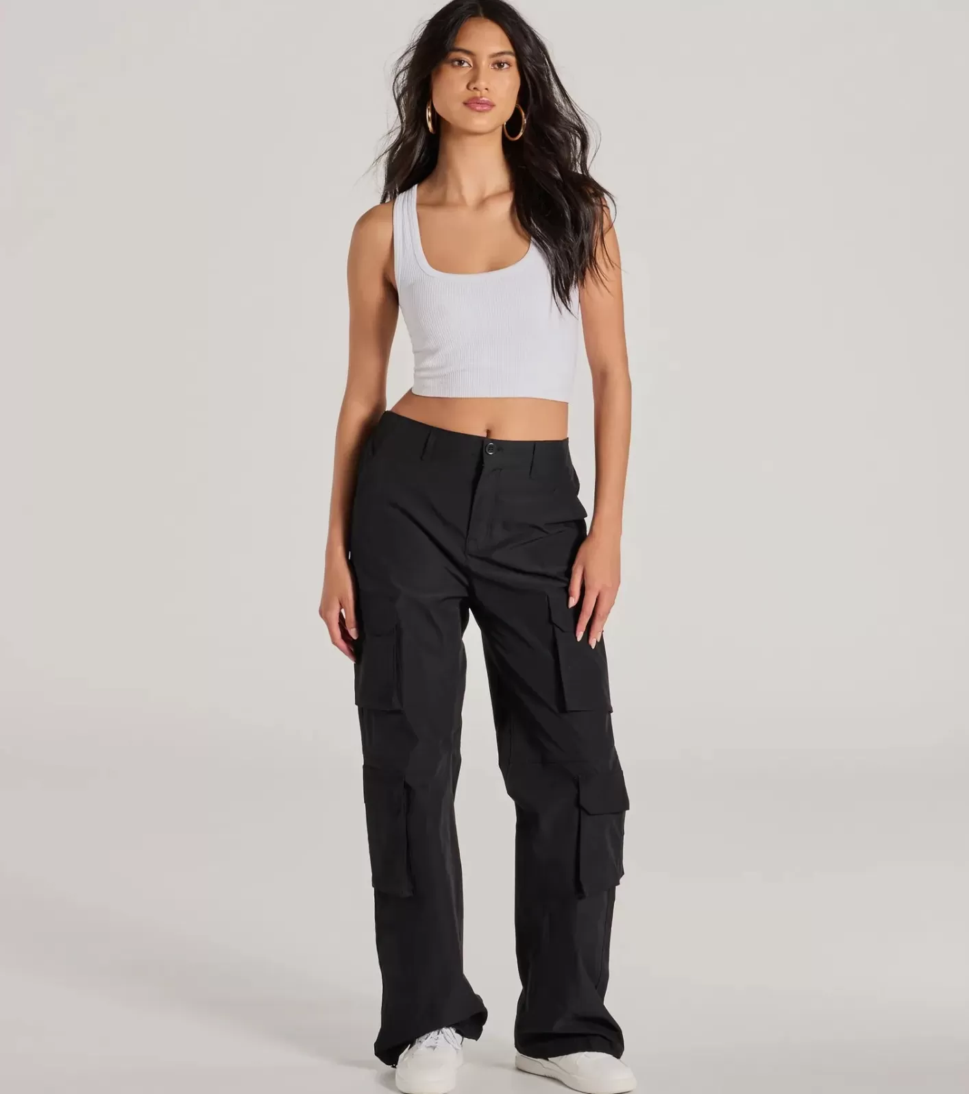 Windsor Out For The Day High-Rise Cargo Pants BLACK Best Sale