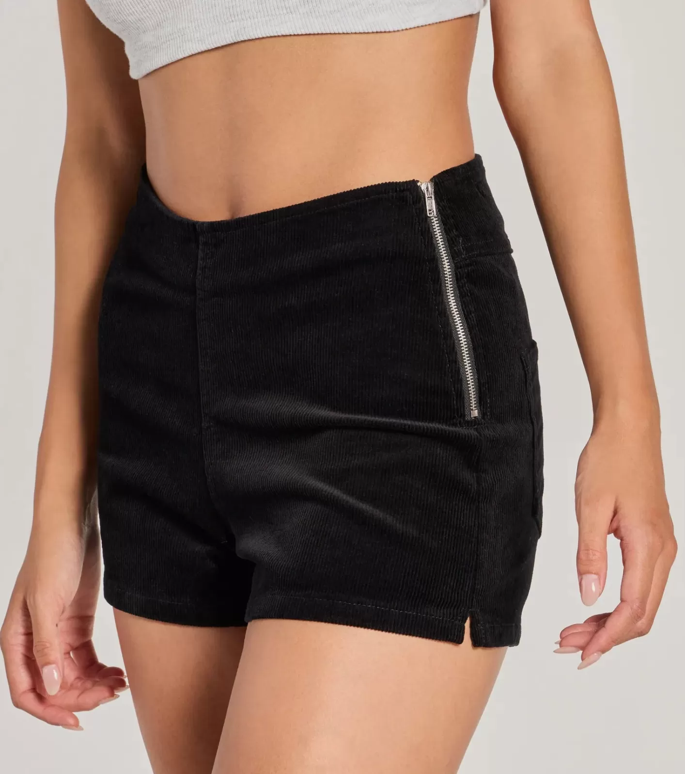 Windsor Playful Season High Rise Corduroy Hot Shorts BLACK Best