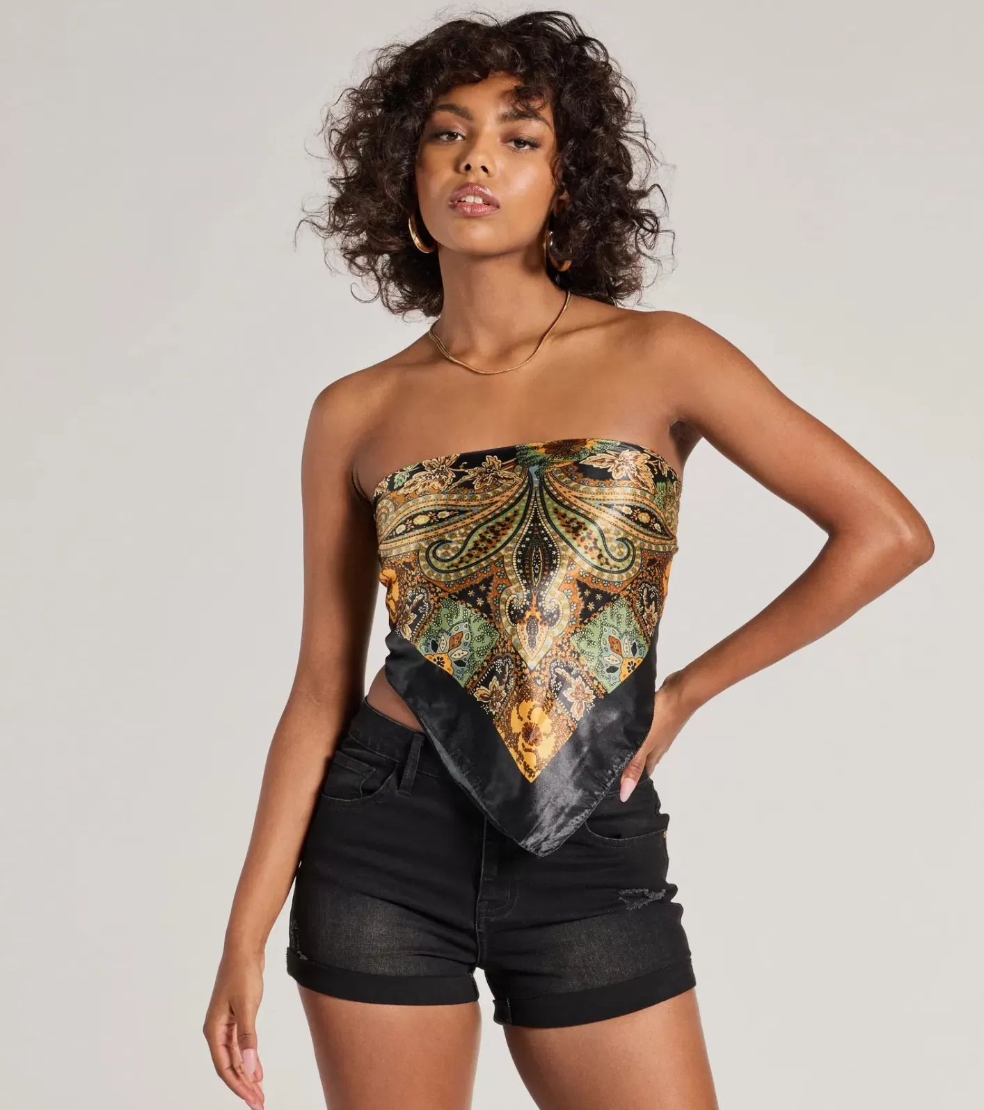 Windsor Pretty In Paisley Satin Scarf BLACK Flash Sale