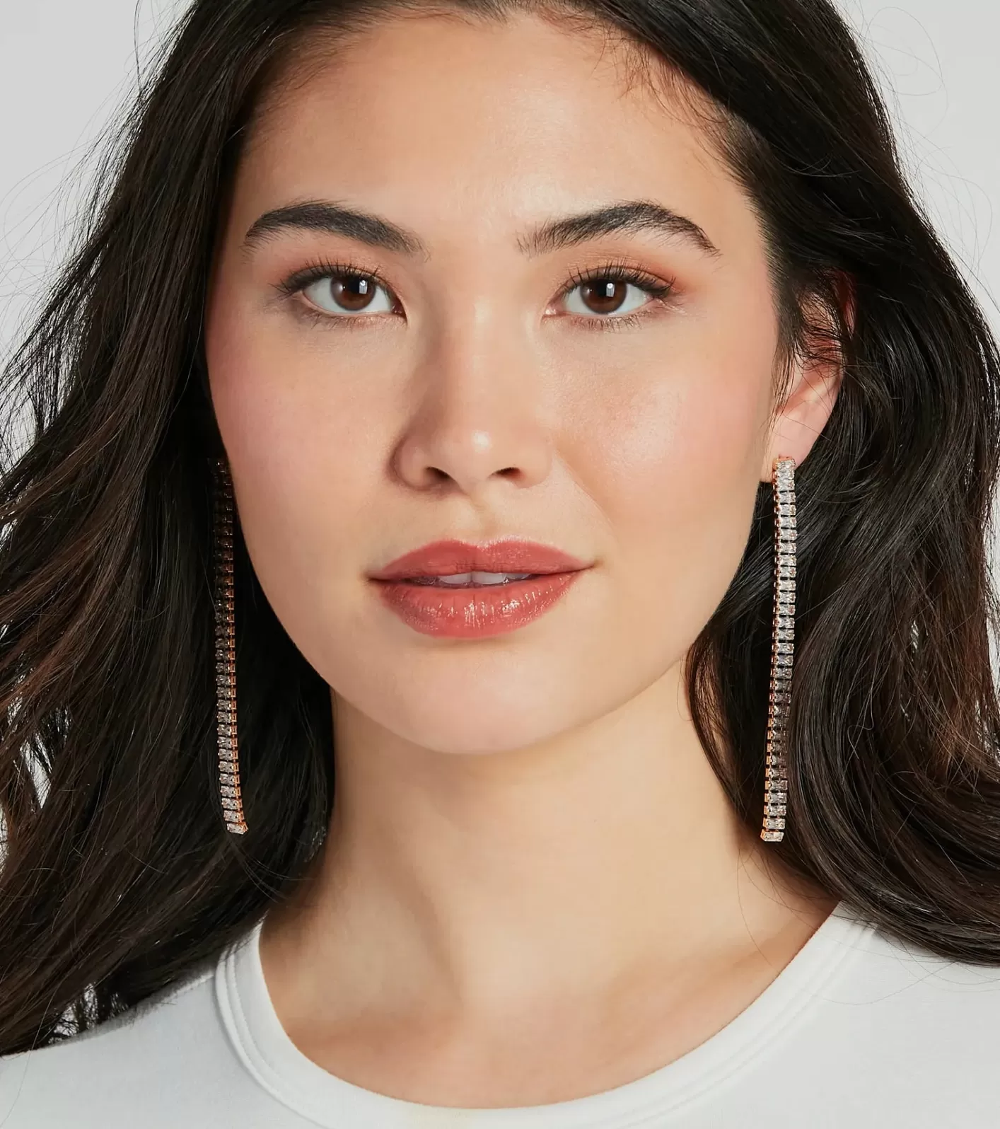 Windsor Pretty Pairing Rhinestone Linear Earrings GOLD Hot