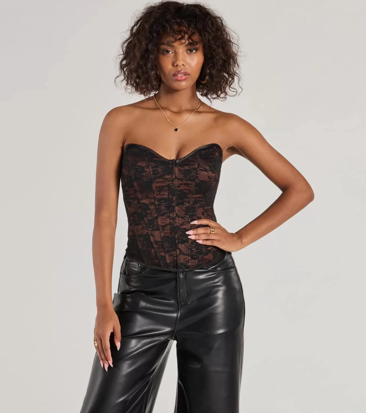 Windsor Queen Of Midnight Lace Corset Top BROWN Online