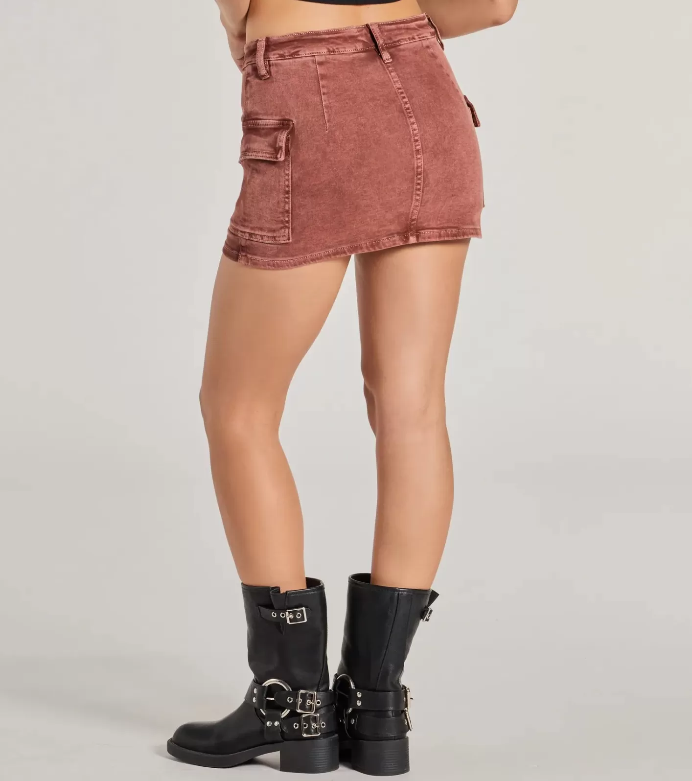 Windsor Raise the Bar Mid Rise Cargo Skort RUST Clearance