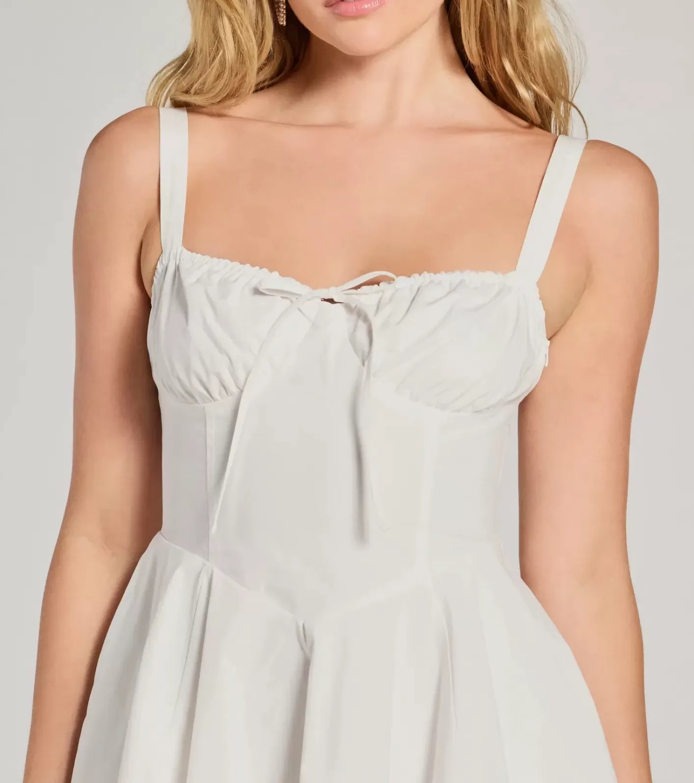 Windsor Ray Of Beauty Lace-Up Corset Skater Dress WHITE Store