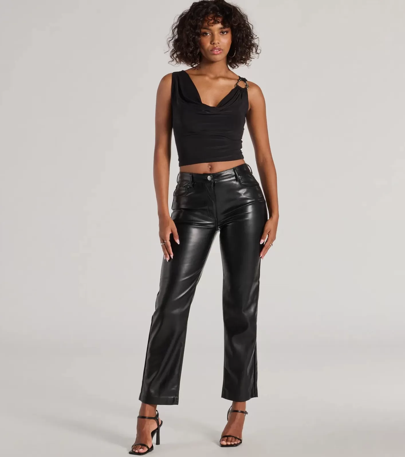 Windsor Ready For Glam Faux Leather Pants BLACK Cheap