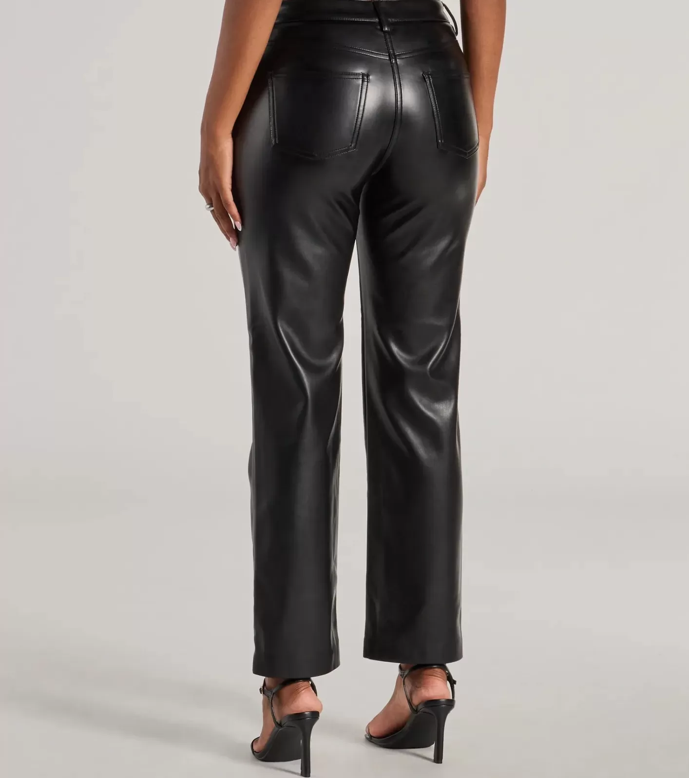 Windsor Ready For Glam Faux Leather Pants BLACK Cheap
