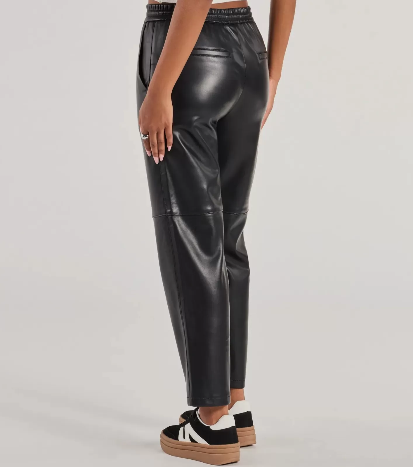 Windsor Rebel Chic Faux Leather Pants BLACK New