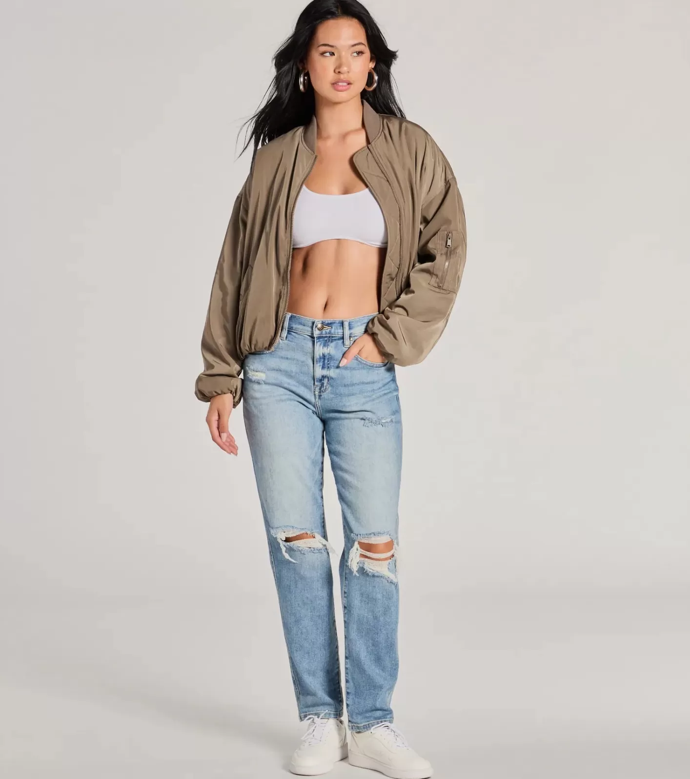Windsor Rocky High-Rise Destructed Boyfriend Jeans MEDIUMDENIM New