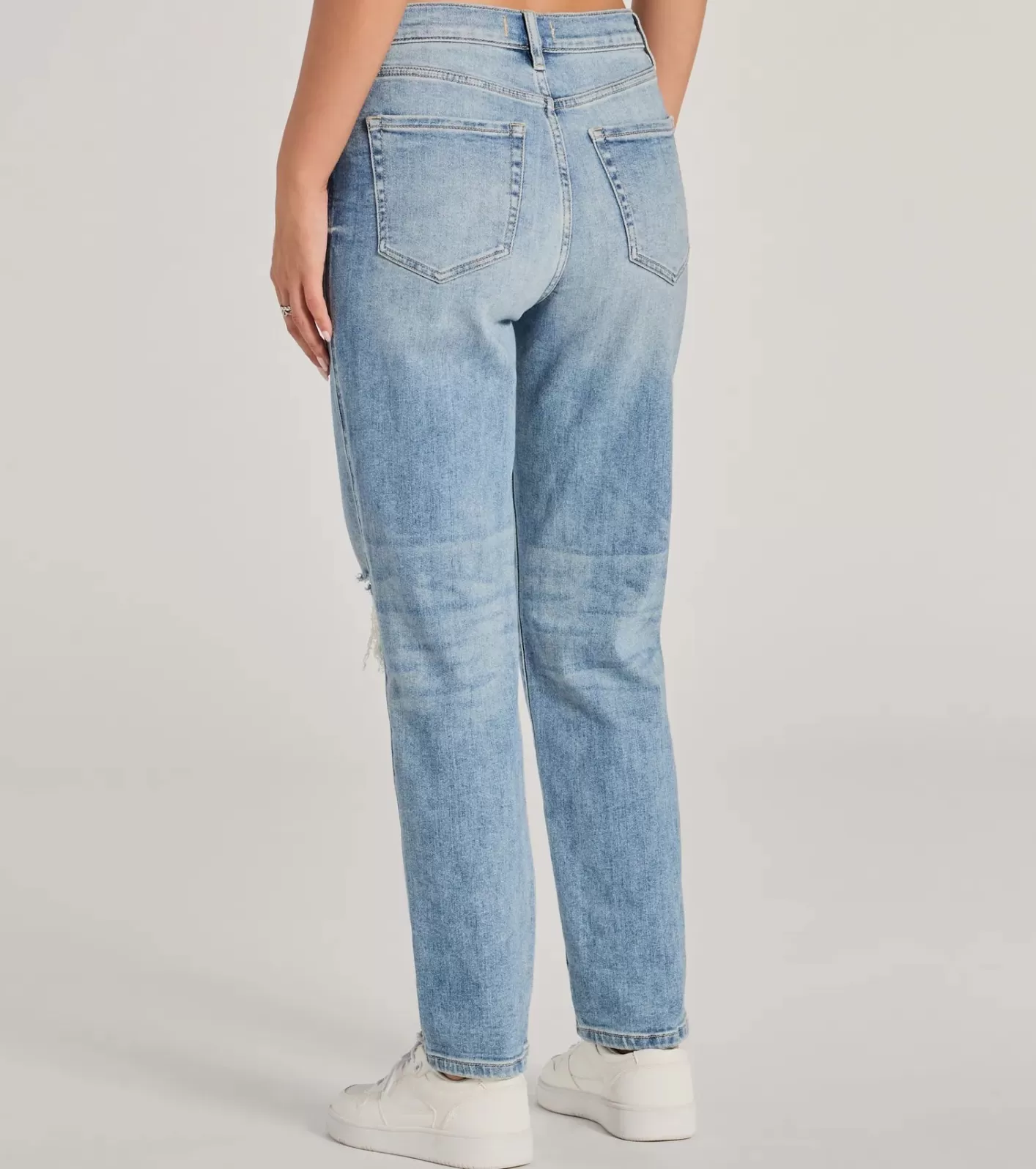 Windsor Rocky High-Rise Destructed Boyfriend Jeans MEDIUMDENIM New