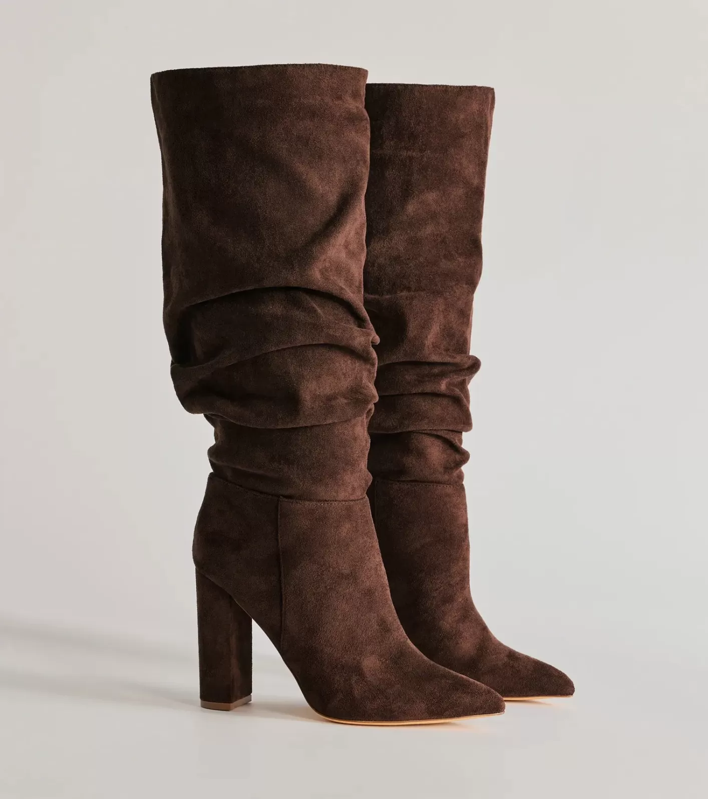 Windsor Runway Ready Under-The-Knee Scrunch Boots BROWN Store