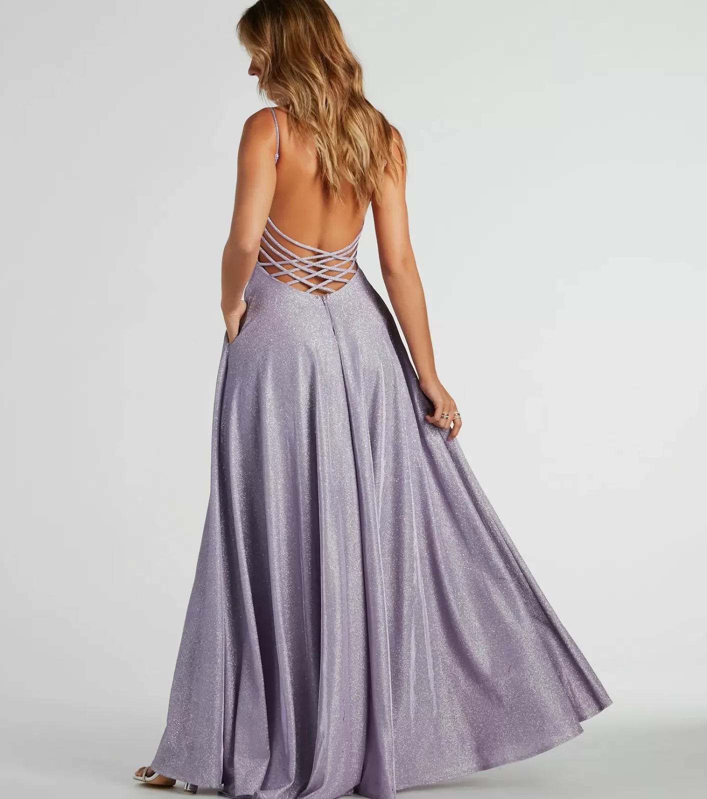 Windsor Sally Lattice Back A-Line Ball Gown LAVENDER New