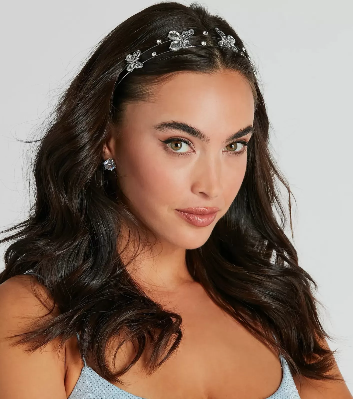 Windsor Sensational Charm Butterfly Rhinestone Headband SILVER Sale
