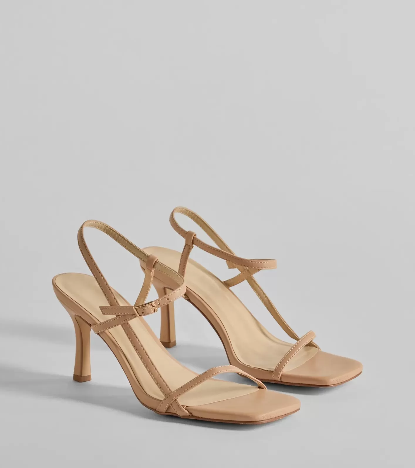 Windsor Sexy Chic Square Toe Stiletto Heels NUDE Flash Sale