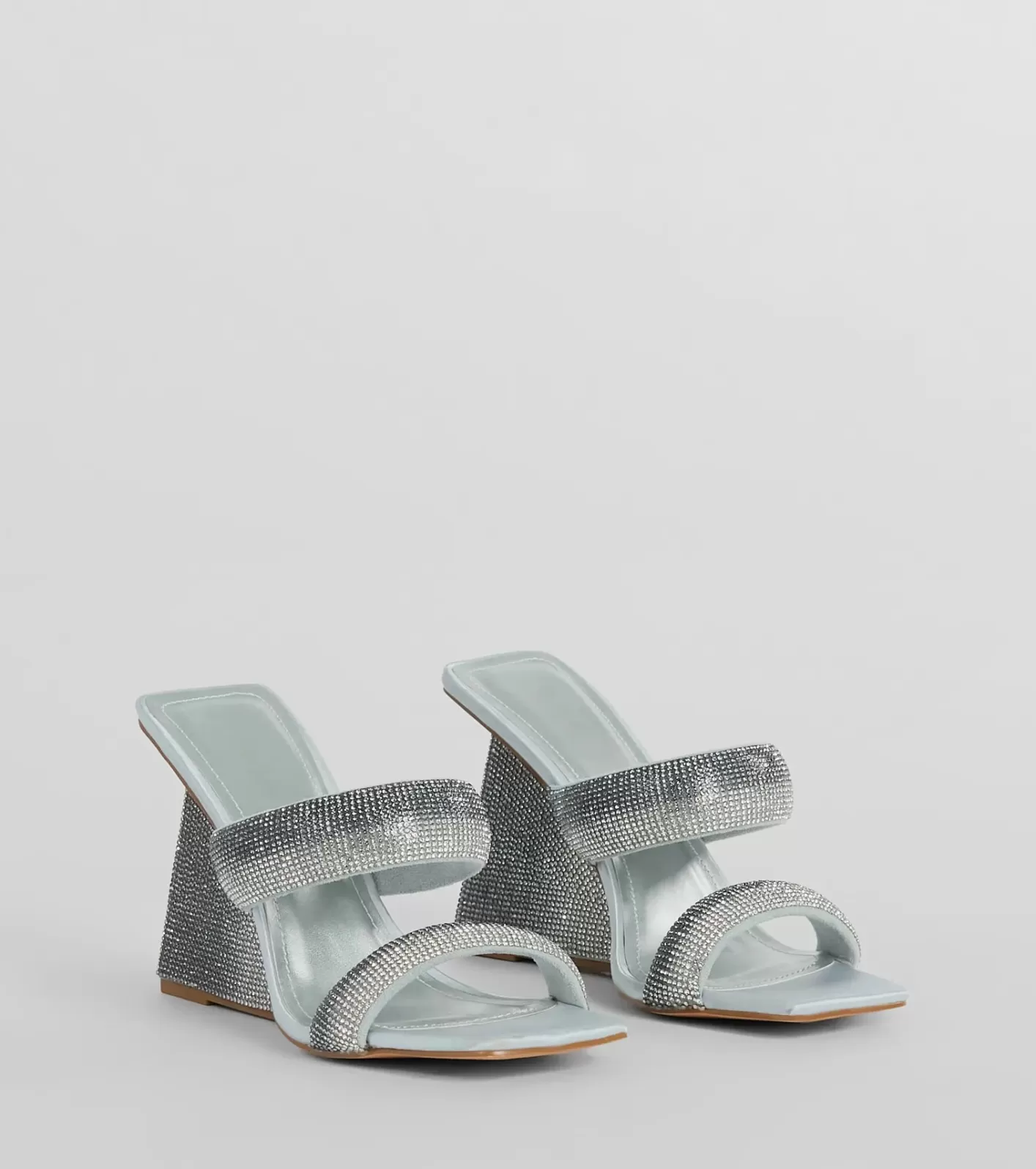 Windsor Shine In The Night Ombre Rhinestone Wedges SILVER Flash Sale