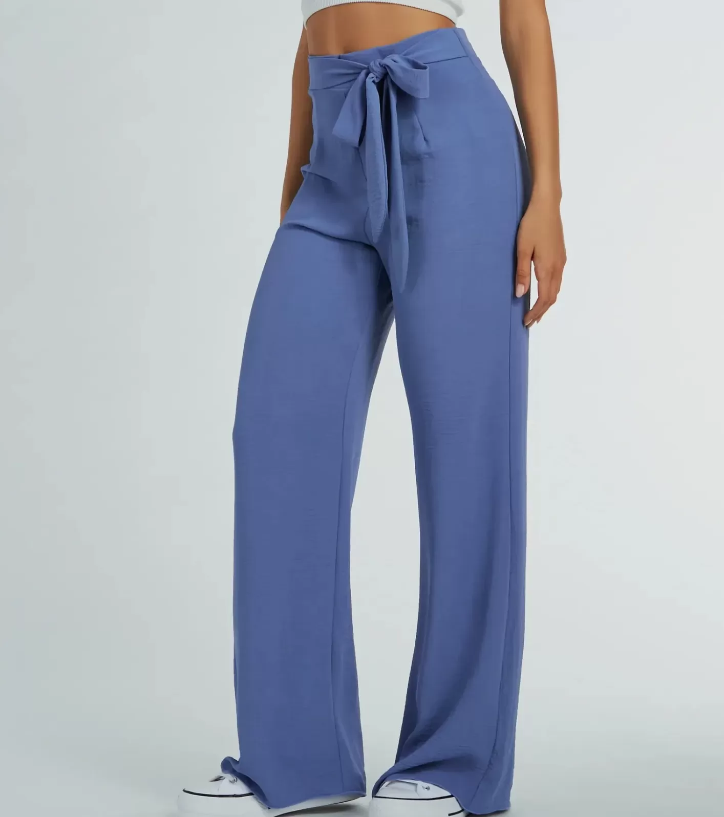 Windsor Sittin Pretty Tie Waist Wide-Leg Palazzo Pants DENIM Sale