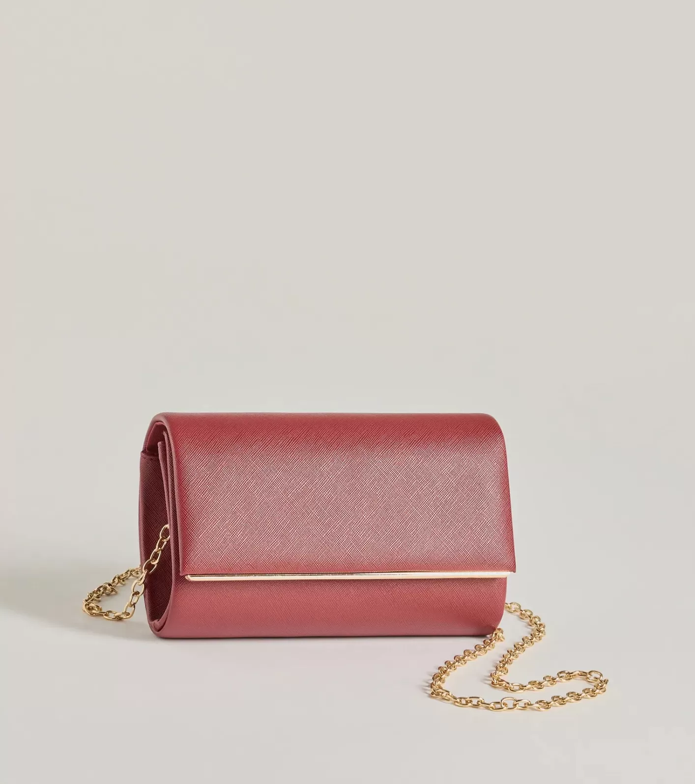 Windsor Sleek Sophistication Faux Leather Clutch BURGUNDY Clearance