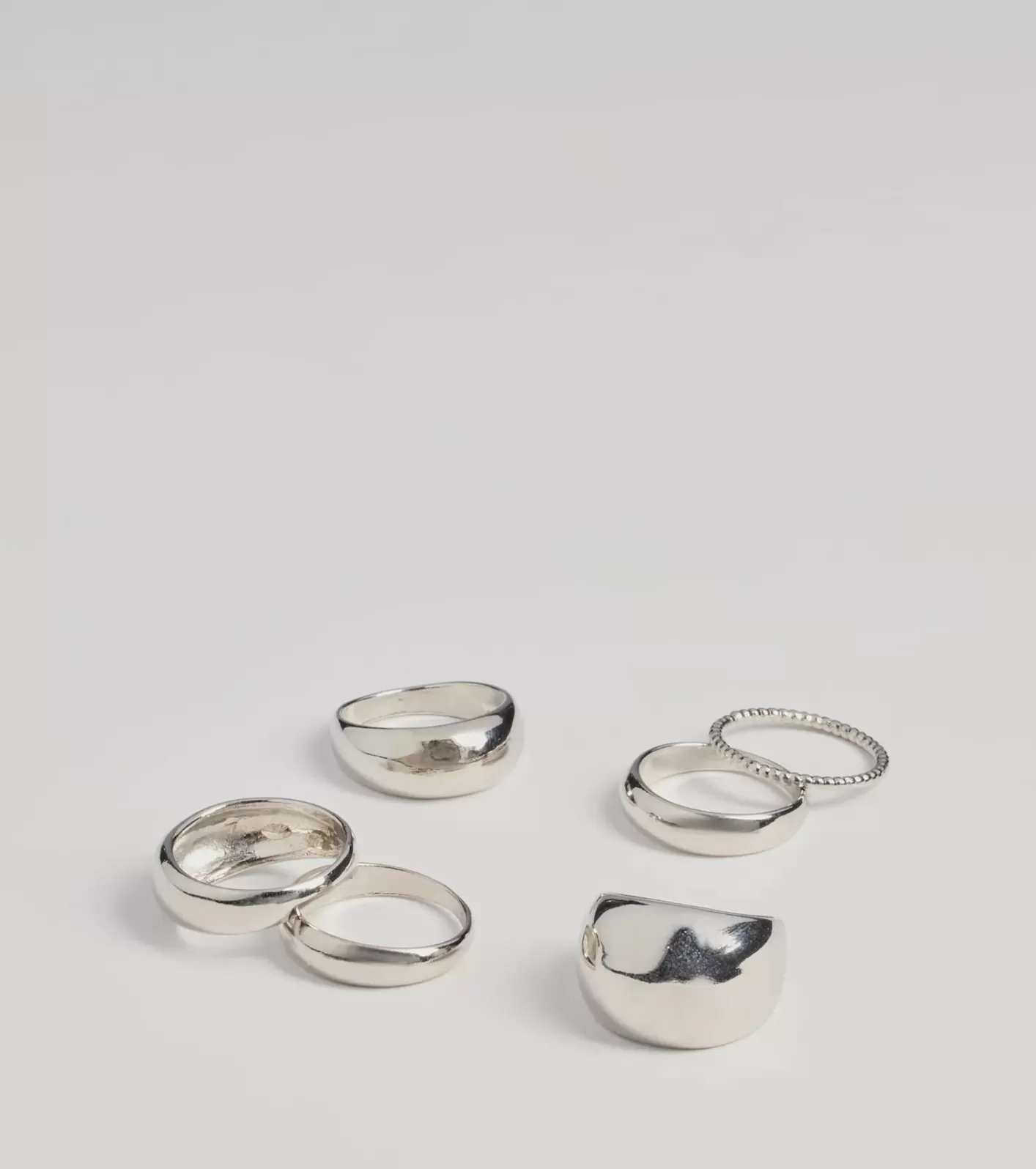Windsor Sleek Trend Six-Pack Ring Set SILVER Sale