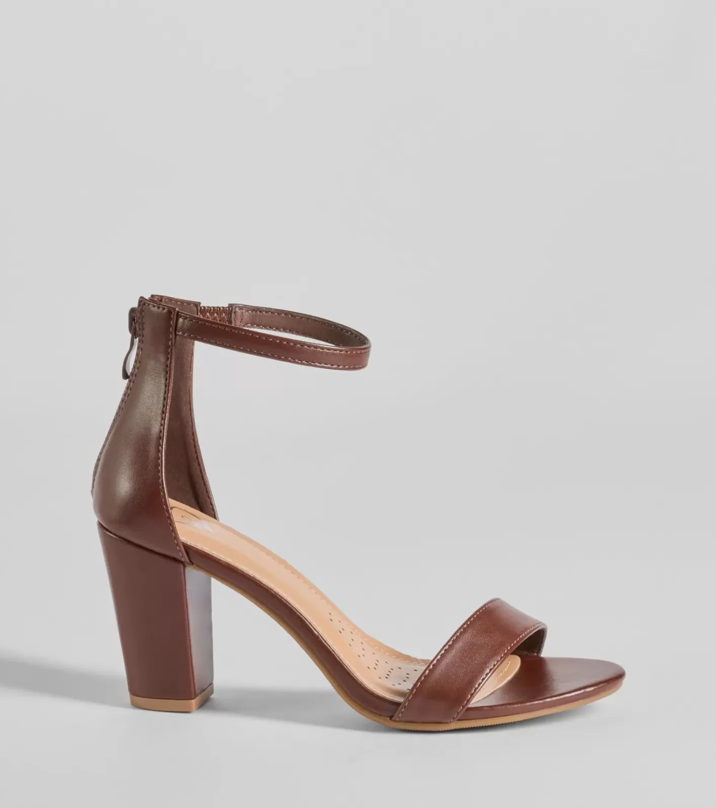 Windsor Smooth And Chic Faux Leather Block Heels BROWN Sale