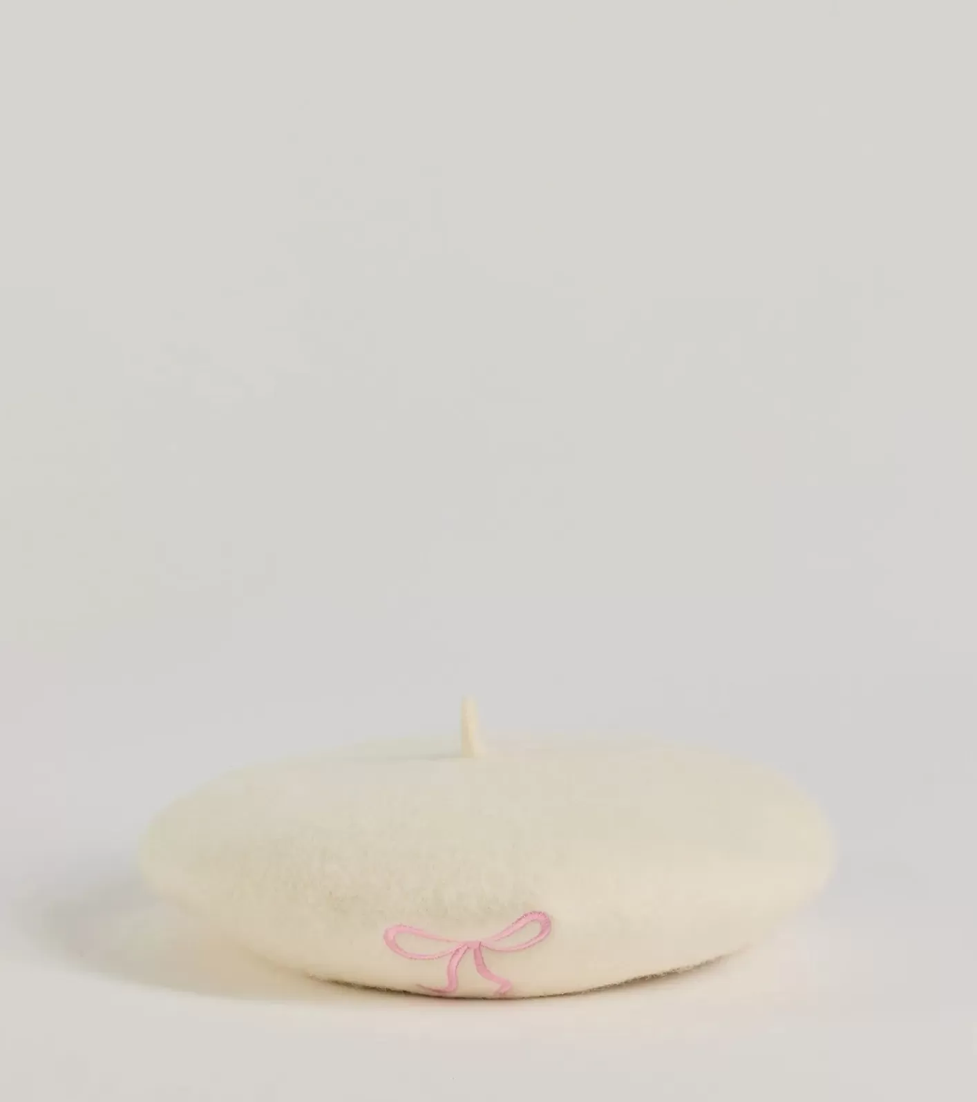 Windsor So Chic Bow Detail Faux Wool Beret IVORY Discount