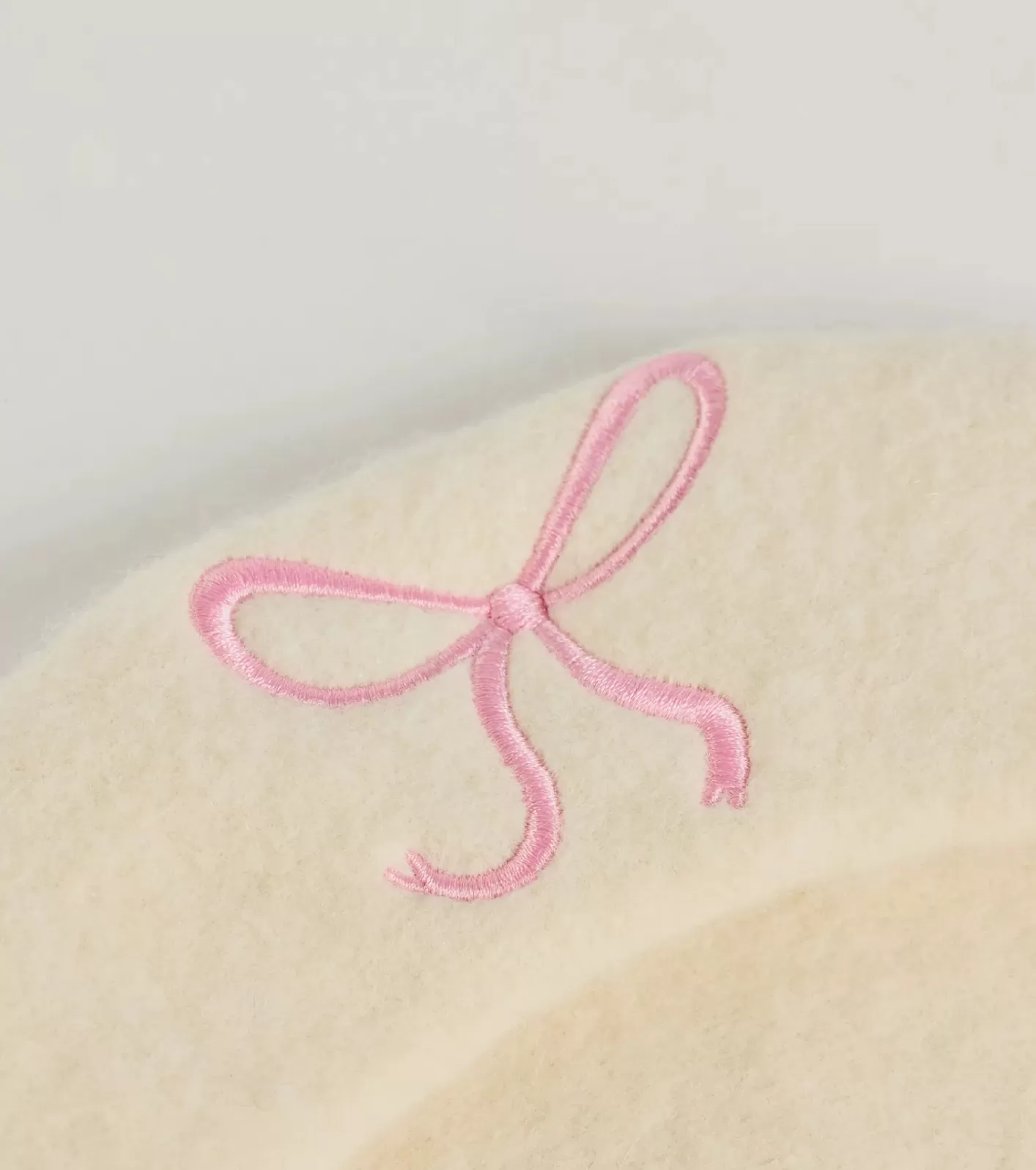 Windsor So Chic Bow Detail Faux Wool Beret IVORY Discount