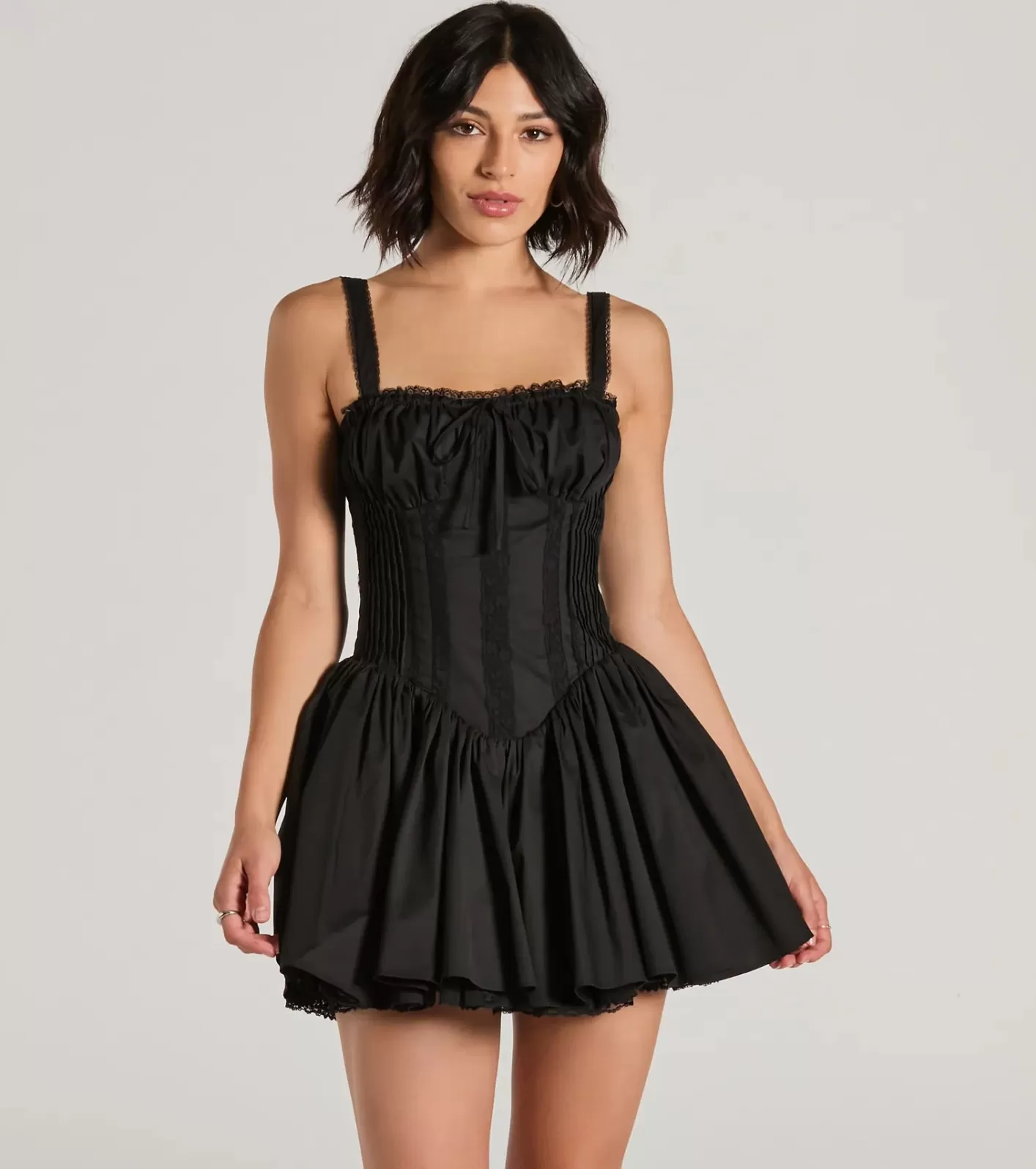 Windsor So Darling Woven Drop-Waist Skater Dress BLACK Outlet