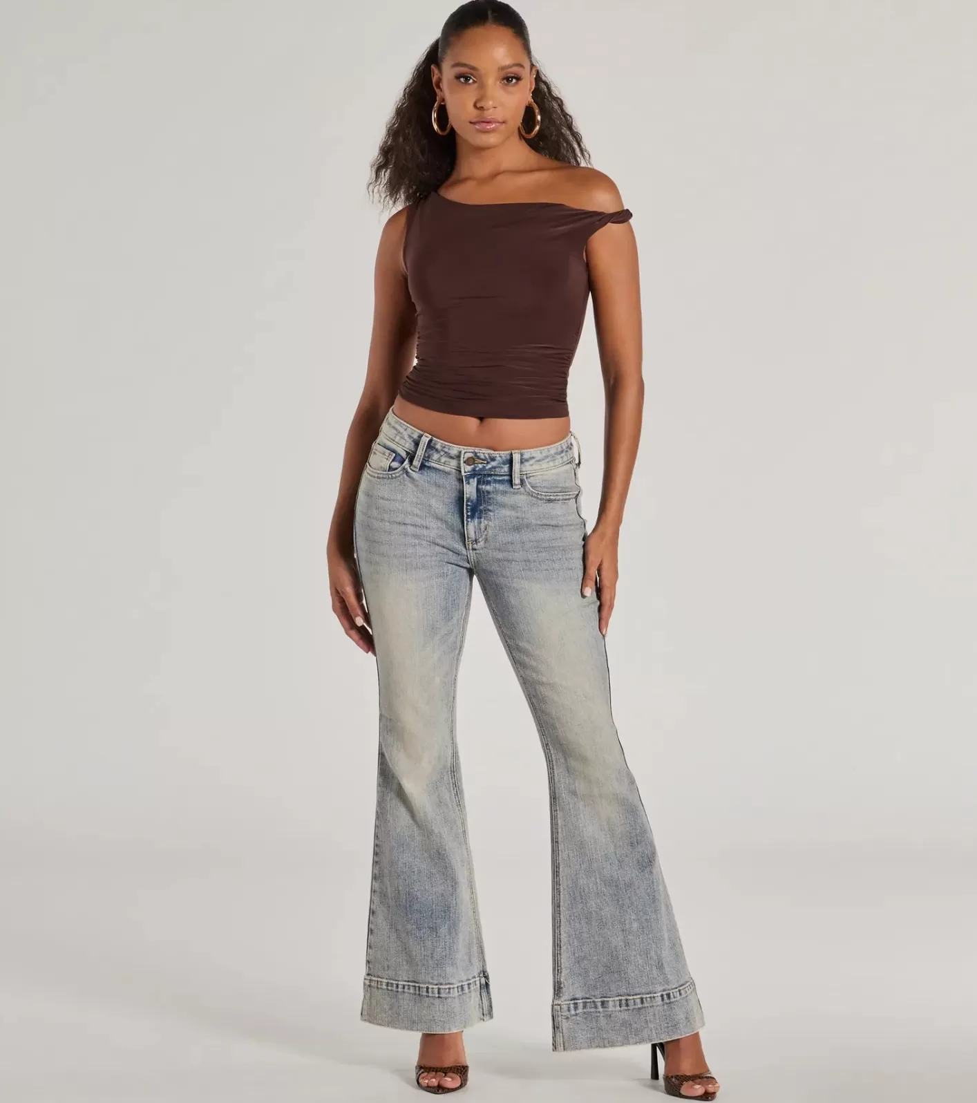 Windsor So Fab Mid-Rise Flared Tinted Wash Denim Jeans LIGHTDENIM New