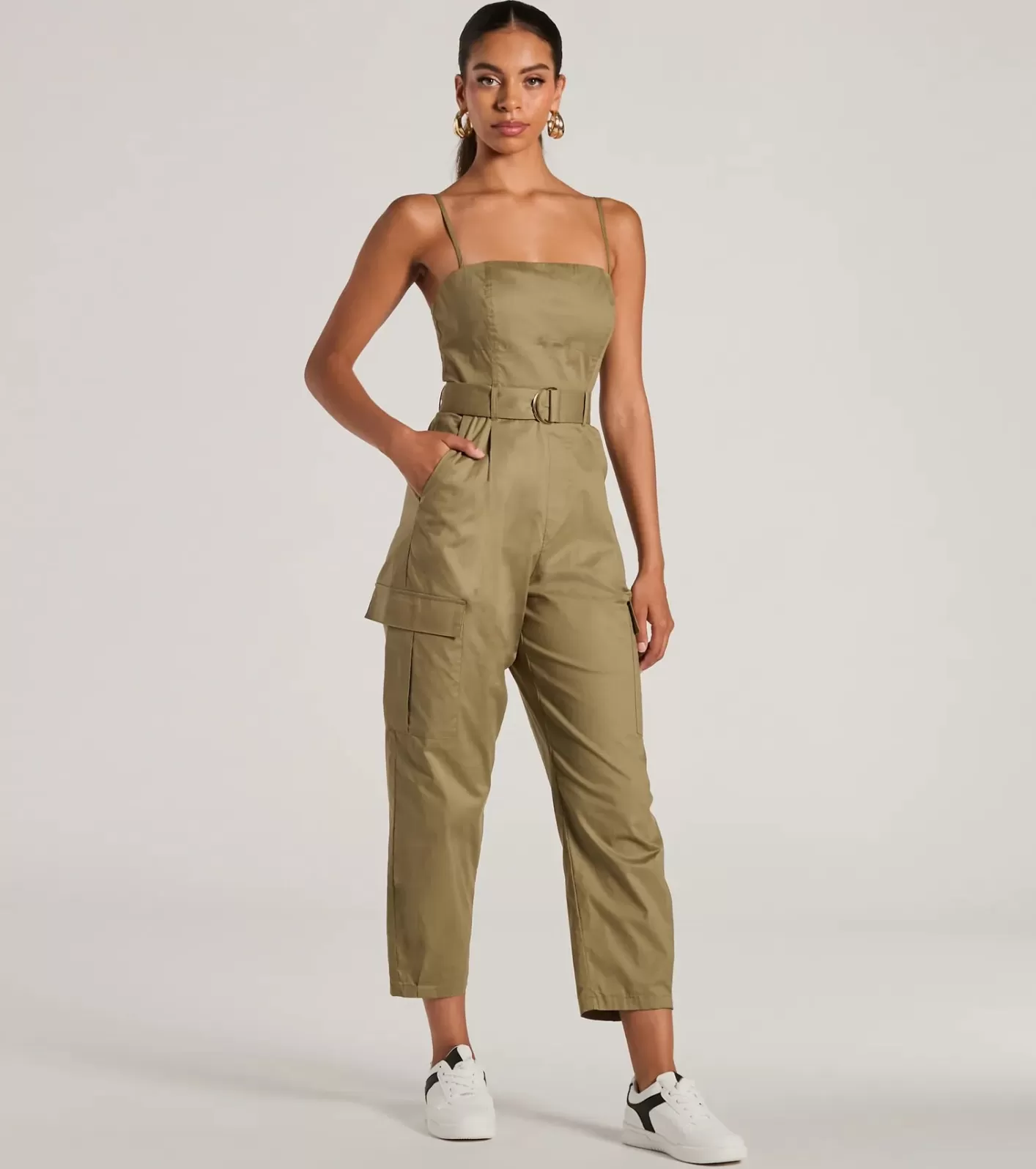 social_outing_sleeveless_belted_cargo_crop_jumpsuit_82642.webp Windsor Social Outing Sleeveless Belted Cargo Crop Jumpsuit OLIVE Outlet