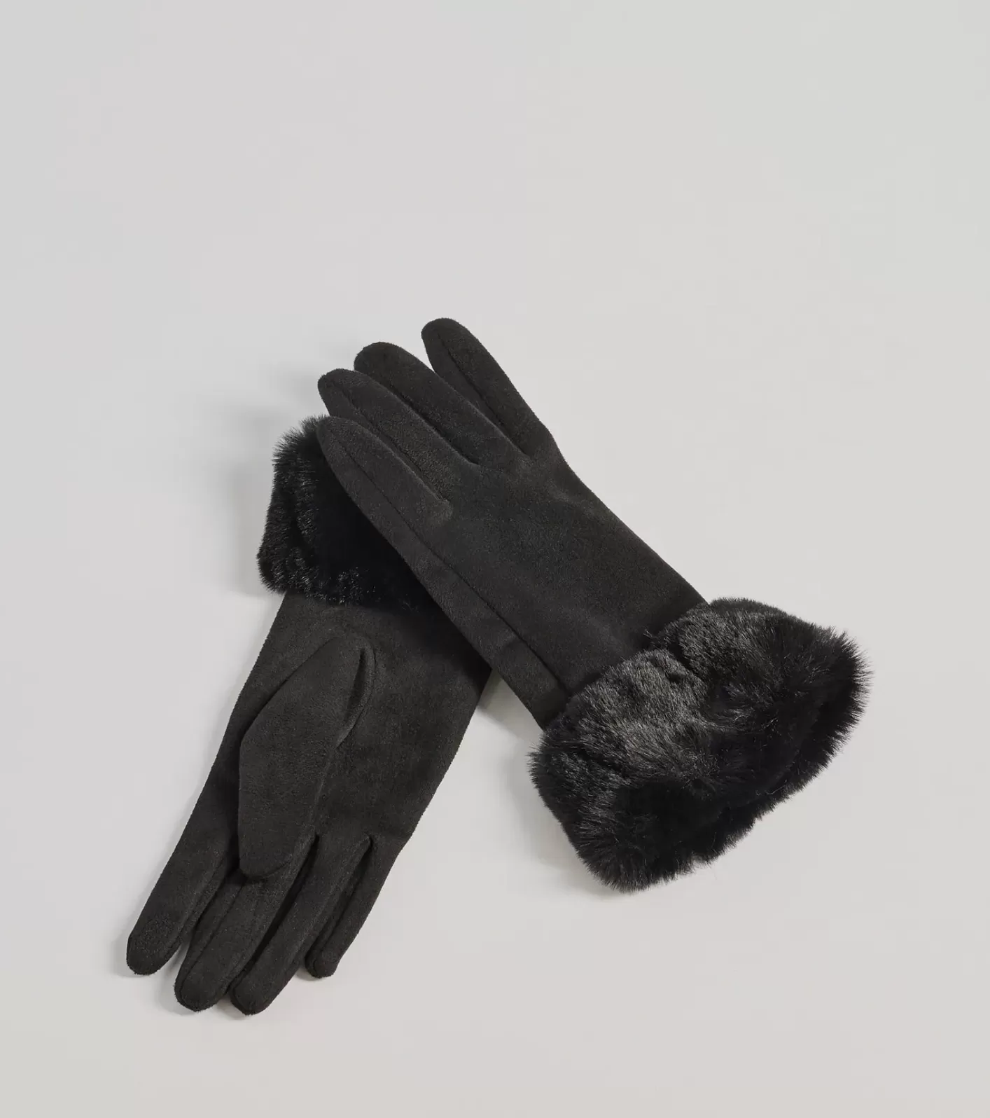 Windsor Soft Touch Faux Suede Gloves BLACK Fashion