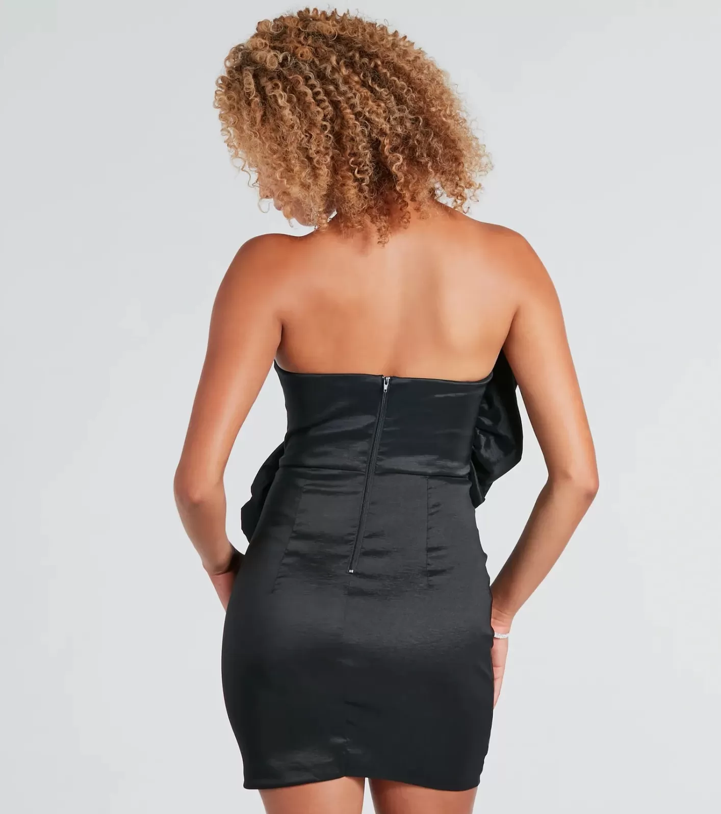 Windsor Sophia Formal Rose Applique Mini Dress BLACK Best Sale