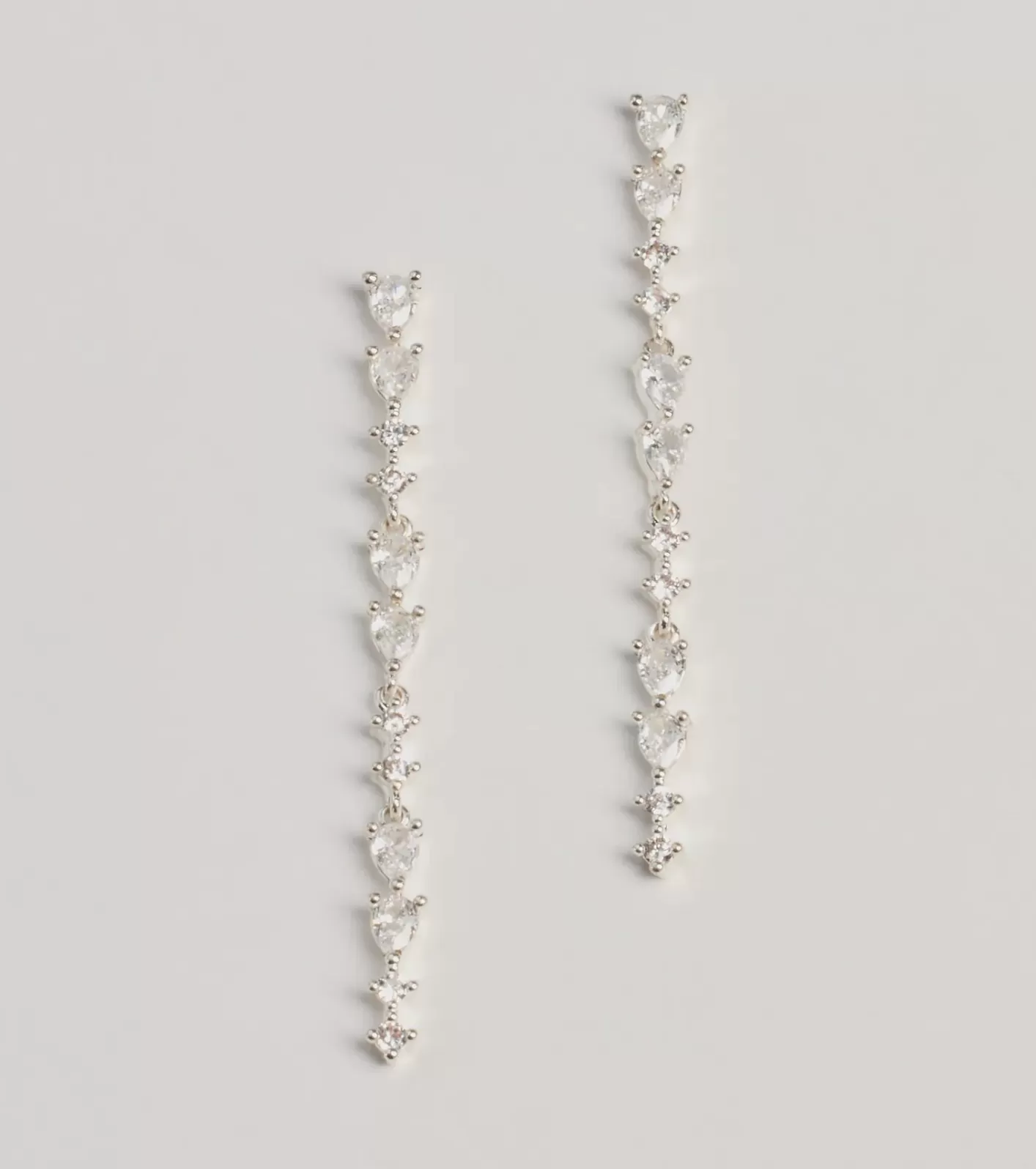 Windsor Sparkling Elegance Rhinestone Linear Earrings SILVER Discount